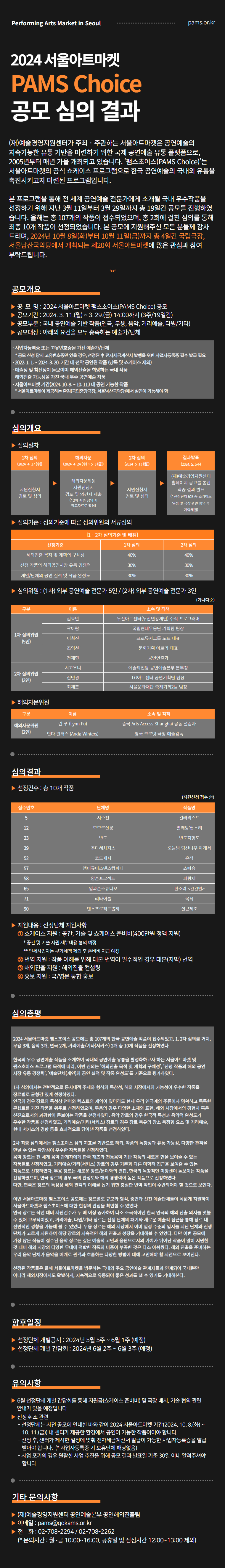 2024 서울아트마켓 팸스초이스(PAMS Choice) 선정 결과 안내